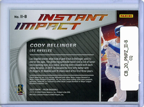 Cody Bellinger 2020 Prizm, Instant Impact #II-8 (CQ)