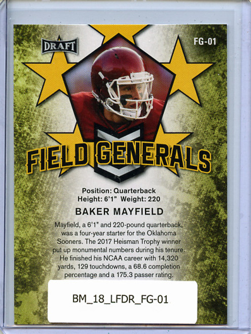 Baker Mayfield 2018 Leaf Draft, Field Generals #FG-01