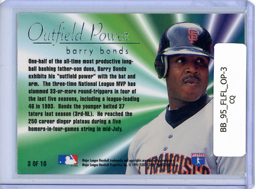 Barry Bonds 1995 Flair, Outfield Power #3 (CQ)