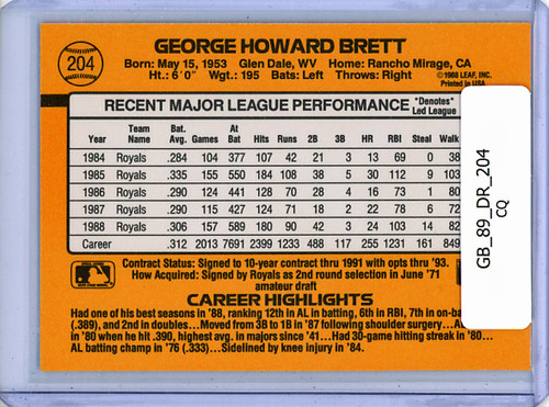 George Brett 1989 Donruss #204 (CQ)