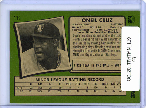 Oneil Cruz 2020 Heritage Minors #119 (CQ)