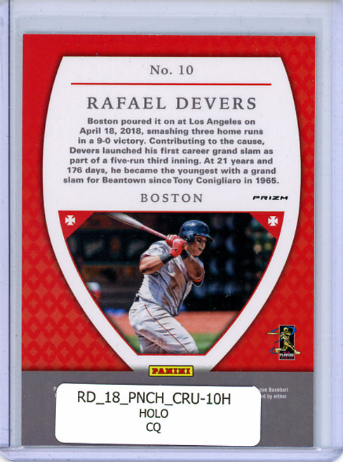 Rafael Devers 2018 Chronicles, Crusade #10 Holo (CQ)