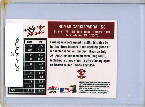 Nomar Garciaparra 2003 Double Header #83 (CQ)