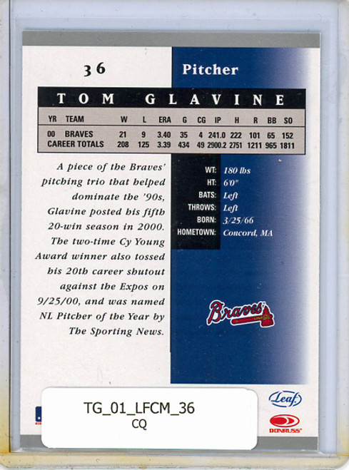 Tom Glavine 2001 Leaf Certified Materials #36 (CQ)