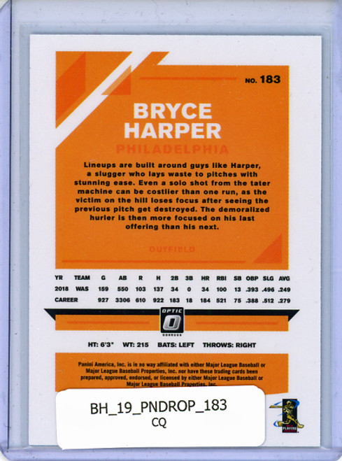 Bryce Harper 2019 Donruss Optic #183 (CQ)
