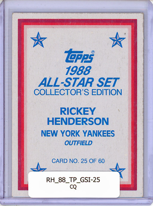 Rickey Henderson 1988 Topps, Glossy Send-Ins #25 (CQ)