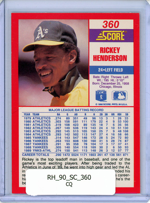 Rickey Henderson 1990 Score #360 (CQ)