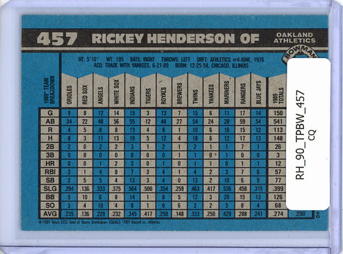 Rickey Henderson 1990 Bowman #457 (CQ)