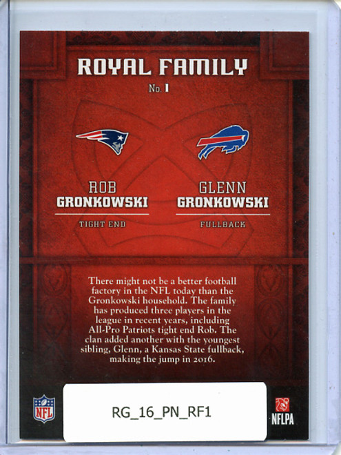 Rob Gronkowski, Glenn Gronkowski 2016 Panini, Royal Family #1