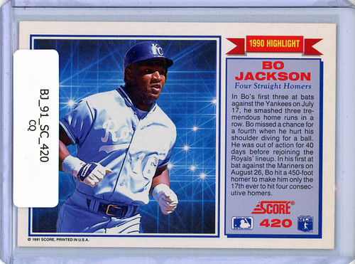 Bo Jackson 1991 Score #420 Highlight (CQ)