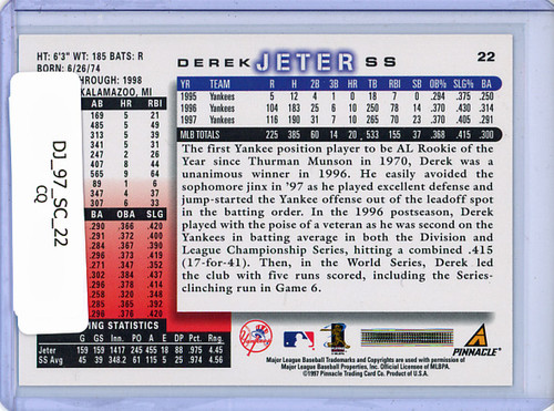 Derek Jeter 1997 Score #22 (CQ)