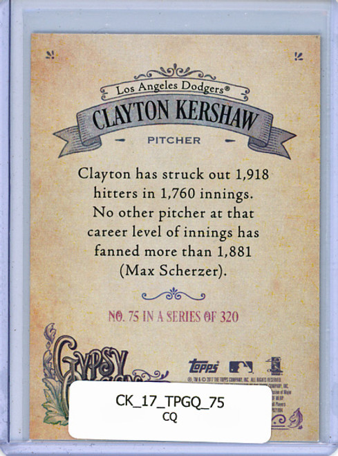 Clayton Kershaw 2017 Gypsy Queen #75 (CQ)