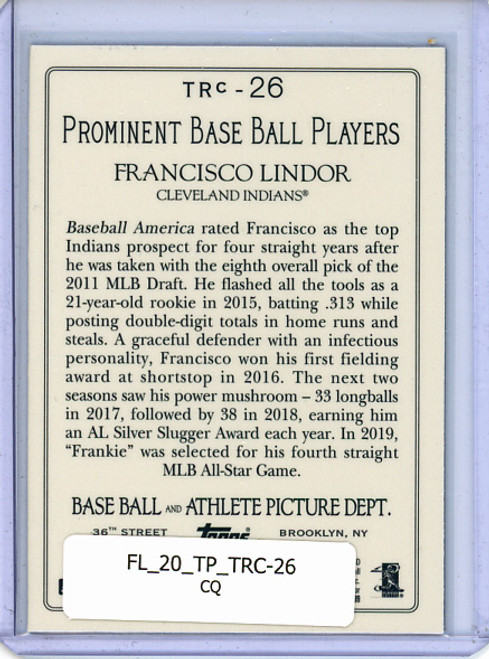 Francisco Lindor 2020 Topps, Turkey Red Chrome #TRC-26 (CQ)