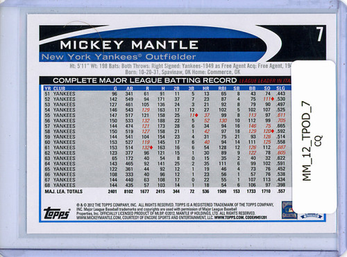 Mickey Mantle 2012 Opening Day #7 (CQ)