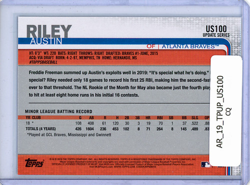 Austin Riley 2019 Topps Update #US100 (CQ)