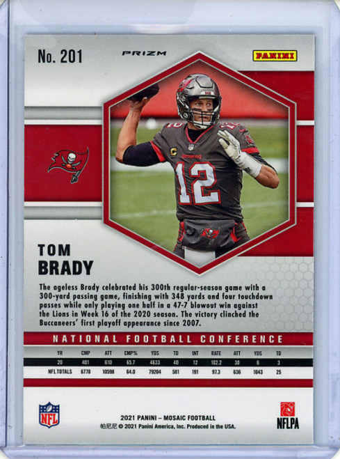 Tom Brady 2021 Mosaic #201 NFC Orange Reactive (3) (CQ)
