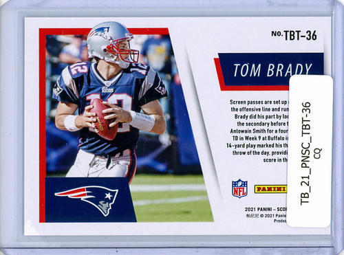 Tom Brady 2021 Score, Tom Brady TD Tribute #TBT-36 (CQ)