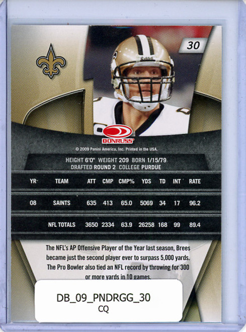 Drew Brees 2009 Donruss Gridiron Gear #30 (CQ)