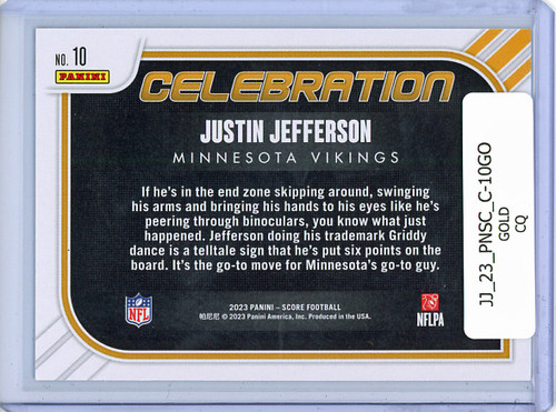 Justin Jefferson 2023 Score, Celebration #10 Gold (CQ)