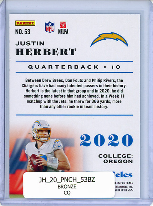 Justin Herbert 2020 Chronicles #53 Bronze (CQ)