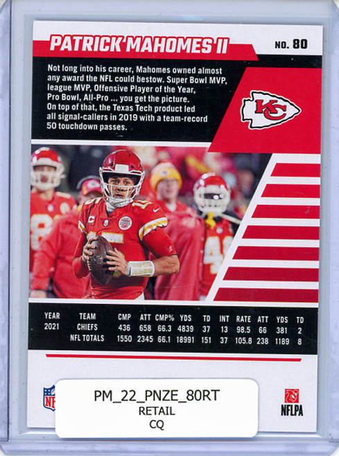 Patrick Mahomes II 2022 Zenith #80 Retail (CQ)