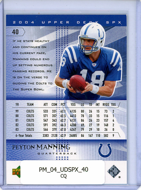 Peyton Manning 2004 SPx #40 (CQ)