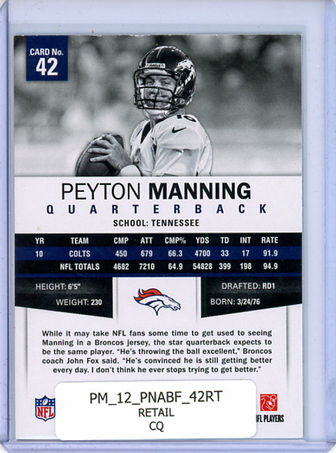 Peyton Manning 2012 Absolute #42 Retail (CQ)