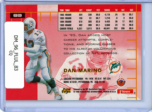 Dan Marino 1996 Ultra #83 (CQ)