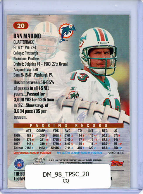 Dan Marino 1998 Stadium Club #20 (CQ)