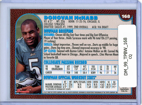 Donovan McNabb 1999 Bowman #168 (CQ)