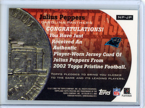 Julius Peppers 2002 Pristine, Nickel Package Jerseys #NP-JP (1) (CQ)