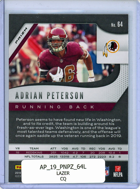 Adrian Peterson 2019 Prizm #64 Lazer (CQ)