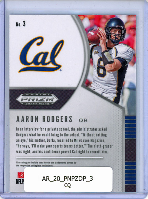 Aaron Rodgers 2020 Prizm Draft Picks #3 (CQ)