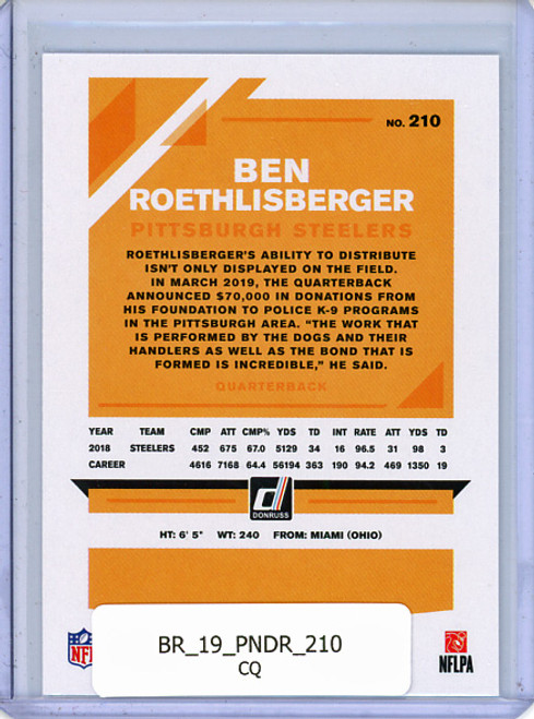 Ben Roethlisberger 2019 Donruss #210 (CQ)