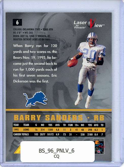 Barry Sanders 1996 Pinnacle Laser View #6 (CQ)