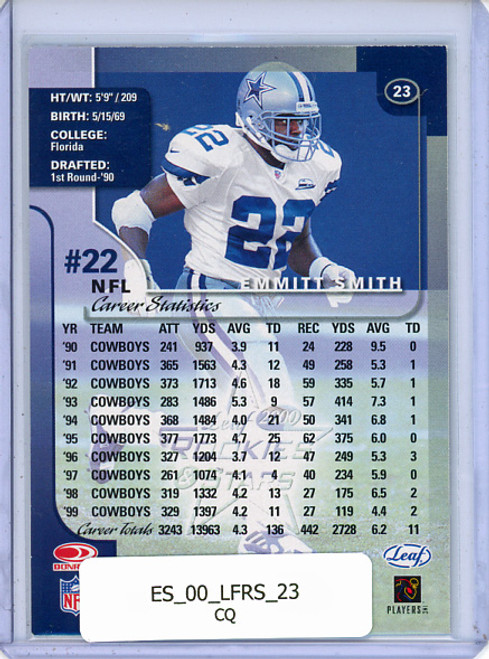 Emmitt Smith 2000 Leaf Rookies & Stars #23 (CQ)