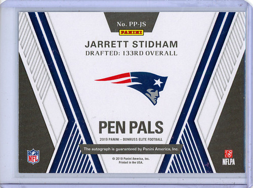 Jarrett Stidham 2019 Donruss Elite, Pen Pals #PP-JS (1) (CQ)