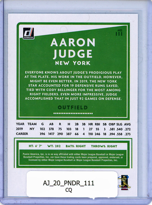 Aaron Judge 2020 Donruss #111 (CQ)