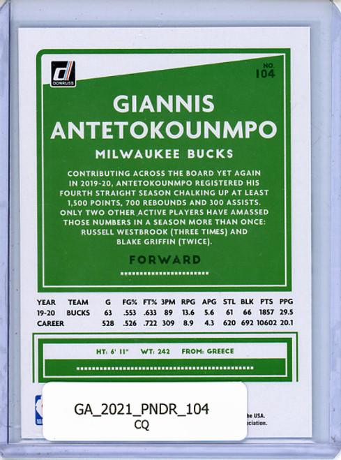Giannis Antetokounmpo 2020-21 Donruss #104 (CQ)
