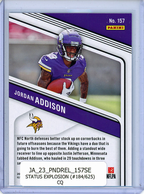 Jordan Addison 2023 Donruss Elite #157 Status Explosion (#184/625) (CQ)