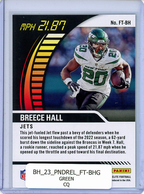Breece Hall 2023 Donruss Elite, Full Throttle #FT-BH Green (CQ)