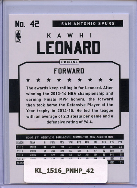 Kawhi Leonard 2015-16 Hoops #42