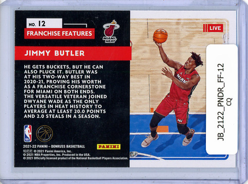 Jimmy Butler 2021-22 Donruss, Franchise Features #12 (CQ)