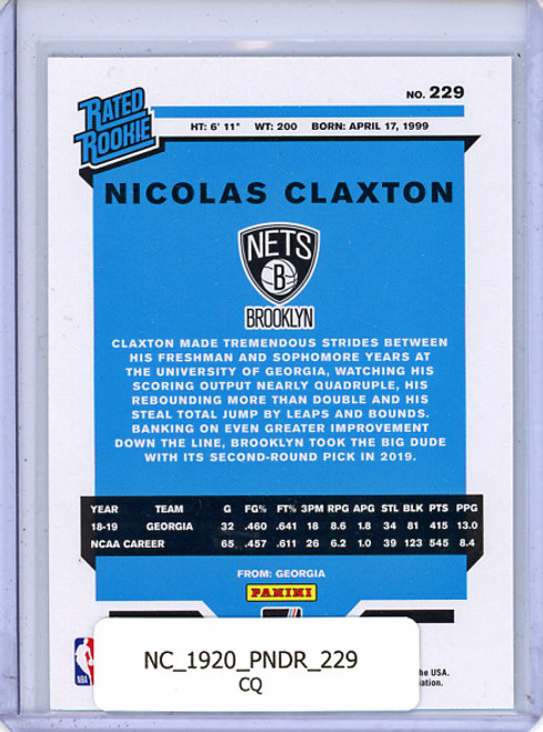 Nicolas Claxton 2019-20 Donruss #229 (CQ)