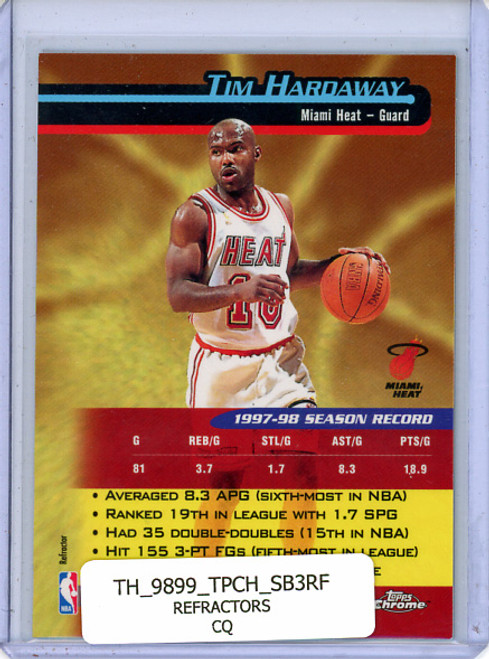 Tim Hardaway 1998-99 Topps Chrome, Season's Best #SB3 Navigators Refractors (CQ)