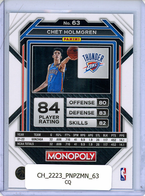 Chet Holmgren 2022-23 Prizm Monopoly #63 (CQ)