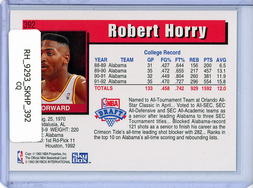 Robert Horry 1992-93 Hoops #392 (CQ)
