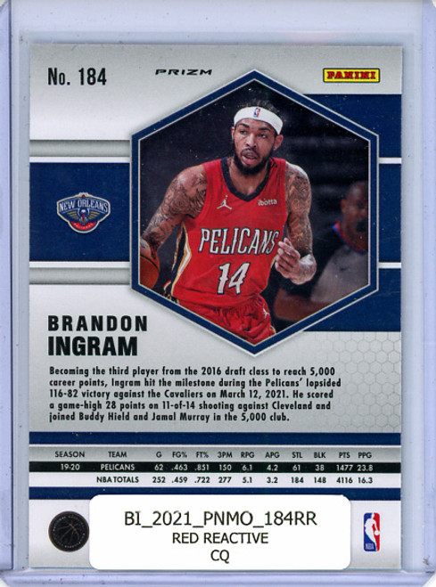 Brandon Ingram 2020-21 Mosaic #184 Red Reactive (CQ)