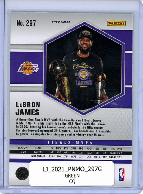 LeBron James 2020-21 Mosaic #297 Finals MVPs Green (CQ)