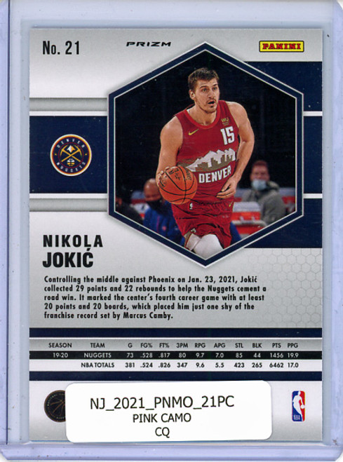 Nikola Jokic 2020-21 Mosaic #21 Pink Camo (CQ)